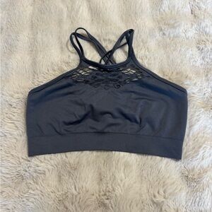 Women's Lace Detail Sports Bralette - Black